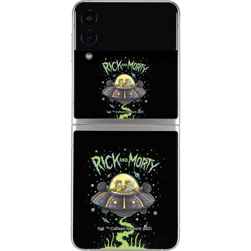 Adult Swim Rick and Morty Spaceship Galaxy Z Flip4 5G Skin