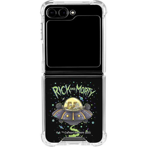 Adult Swim Rick and Morty Spaceship Galaxy Z Flip5 5G Clear Case
