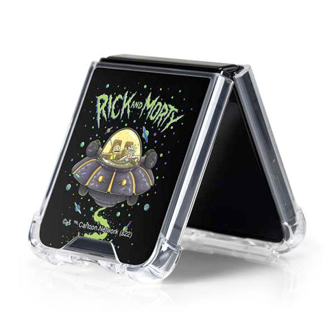 Adult Swim Rick and Morty Spaceship Galaxy Z Flip5 5G Clear Case