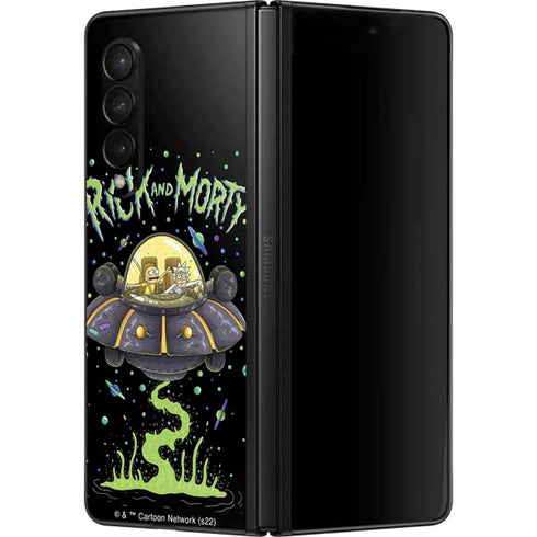 Adult Swim Rick and Morty Spaceship Galaxy Z Fold3 5G Skin