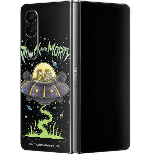 Adult Swim Rick and Morty Spaceship Galaxy Z Fold4 5G Skin