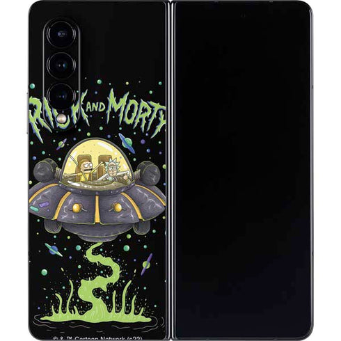 Adult Swim Rick and Morty Spaceship Galaxy Z Fold4 5G Skin