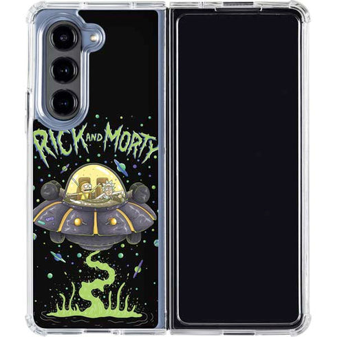 Adult Swim Rick and Morty Spaceship Galaxy Z Fold5 5G Clear Case