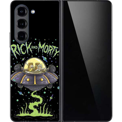 Adult Swim Rick and Morty Spaceship Galaxy Z Fold5 5G Skin