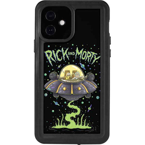 Adult Swim Rick and Morty Spaceship iPhone 12 Waterproof Case