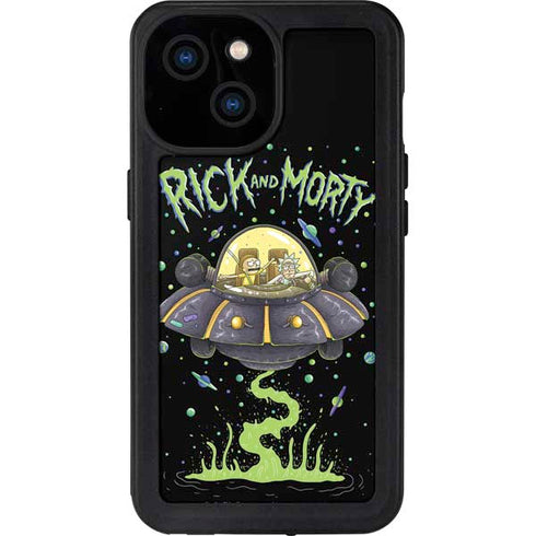 Adult Swim Rick and Morty Spaceship iPhone 13 Mini Waterproof Case