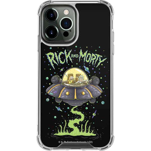 Adult Swim Rick and Morty Spaceship iPhone 13 Pro Max Clear Case