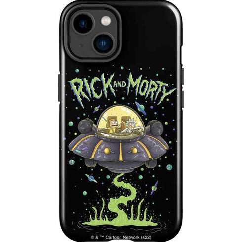 Adult Swim Rick and Morty Spaceship iPhone 14 Plus Impact Case