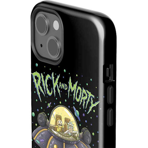 Adult Swim Rick and Morty Spaceship iPhone 15 Plus Impact Case