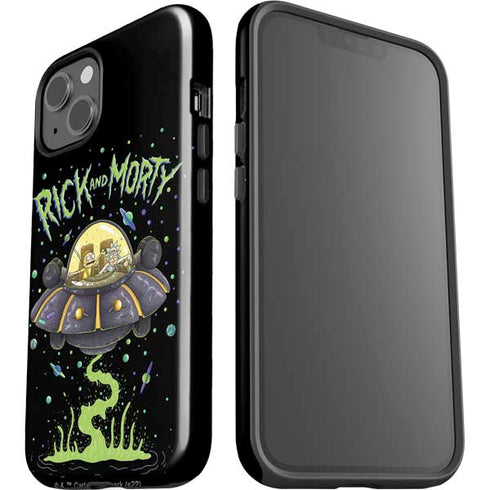 Adult Swim Rick and Morty Spaceship iPhone 15 Plus Impact Case