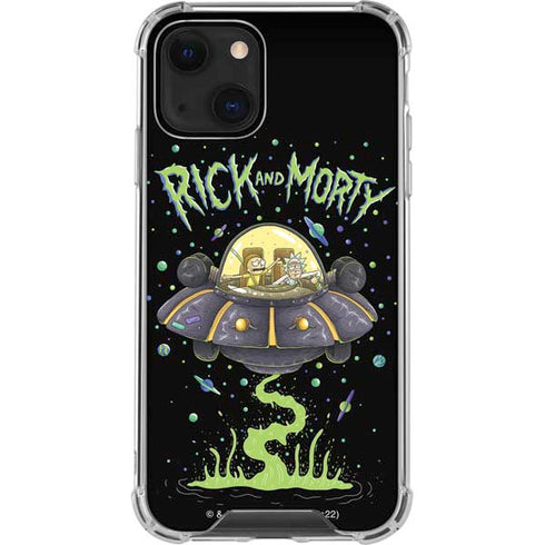 Adult Swim Rick and Morty Spaceship iPhone 14 Plus Clear Case