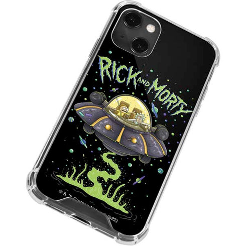 Adult Swim Rick and Morty Spaceship iPhone 14 Plus Clear Case