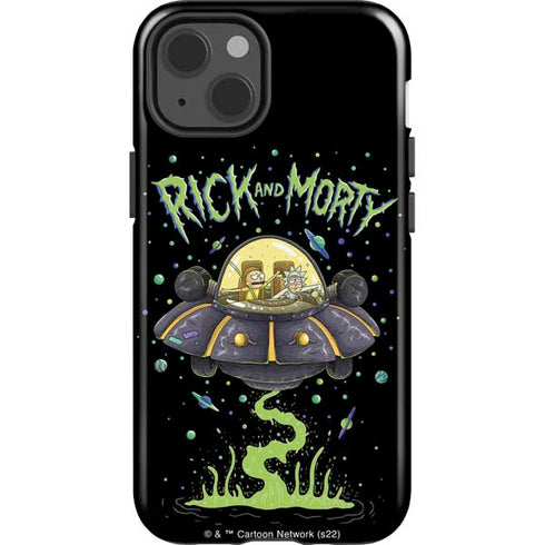 Adult Swim Rick and Morty Spaceship iPhone 15 Impact Case