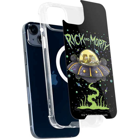 Adult Swim Rick and Morty Spaceship iPhone 15 Plus MagSafe Case