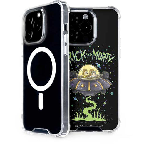 Adult Swim Rick and Morty Spaceship iPhone 15 Pro MagSafe Case
