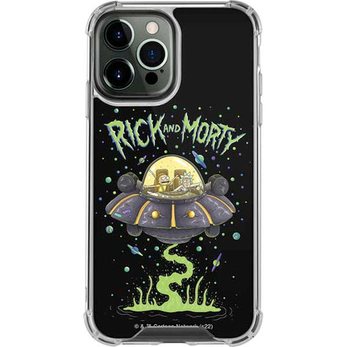 Adult Swim Rick and Morty Spaceship iPhone 14 Pro Max Clear Case