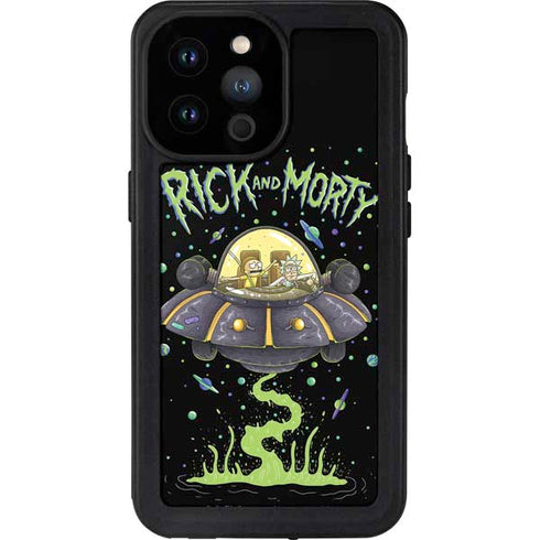 Adult Swim Rick and Morty Spaceship iPhone 14 Pro Max Waterproof Case