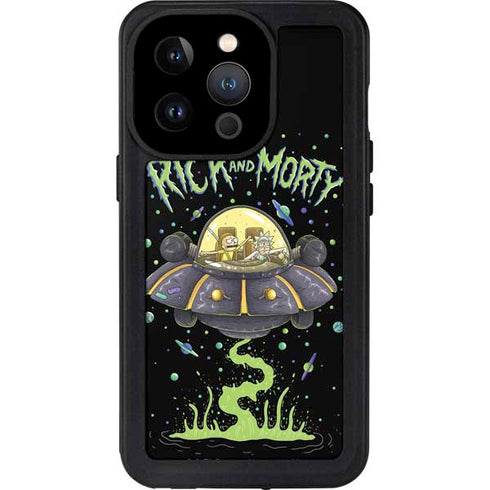Adult Swim Rick and Morty Spaceship iPhone 14 Pro Waterproof Case