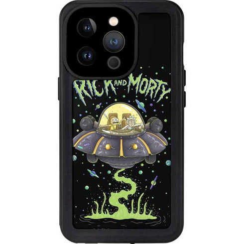 Adult Swim Rick and Morty Spaceship iPhone 15 Pro Waterproof Case