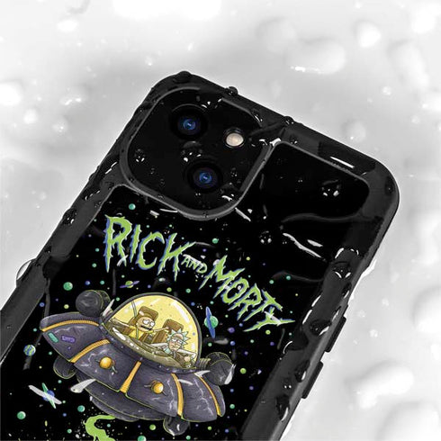 Adult Swim Rick and Morty Spaceship iPhone 15 Waterproof Case