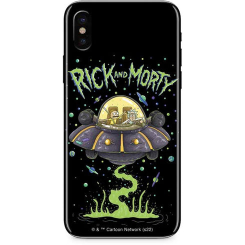 Adult Swim Rick and Morty Spaceship iPhone XS Skin
