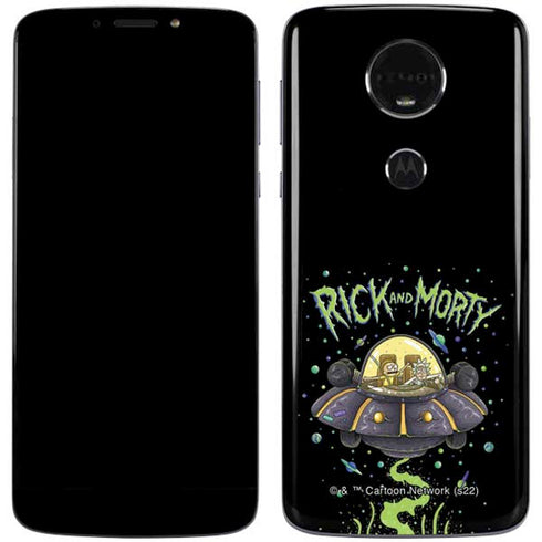 Adult Swim Rick and Morty Spaceship Moto E5 Plus Skin