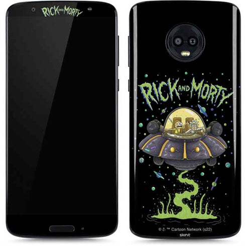 Adult Swim Rick and Morty Spaceship Moto G6 Skin