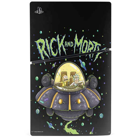 Adult Swim Rick and Morty Spaceship PS5 Slim Disk Bundle Skin