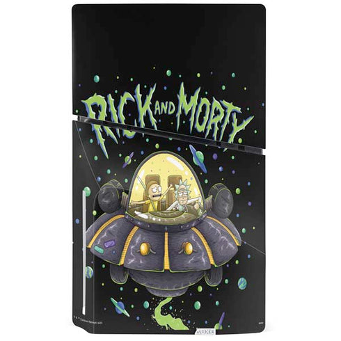 Adult Swim Rick and Morty Spaceship PS5 Slim Disk Console Skin