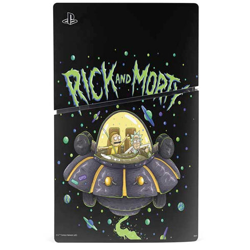 Adult Swim Rick and Morty Spaceship PS5 Slim Digital Edition Bundle Skin