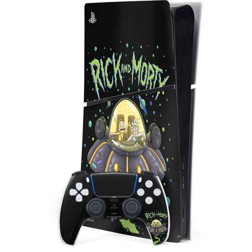 Adult Swim Rick and Morty Spaceship PS5 Slim Digital Edition Console Skin