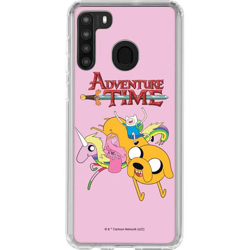 Adult Swim Adventure Time Riding in a Unicorn Galaxy A21 Clear Case