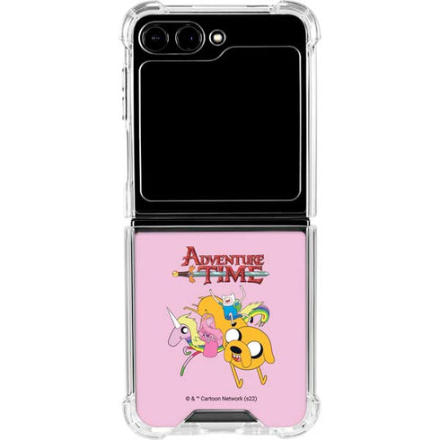 Adult Swim Adventure Time Riding in a Unicorn Galaxy Z Flip5 5G Clear Case