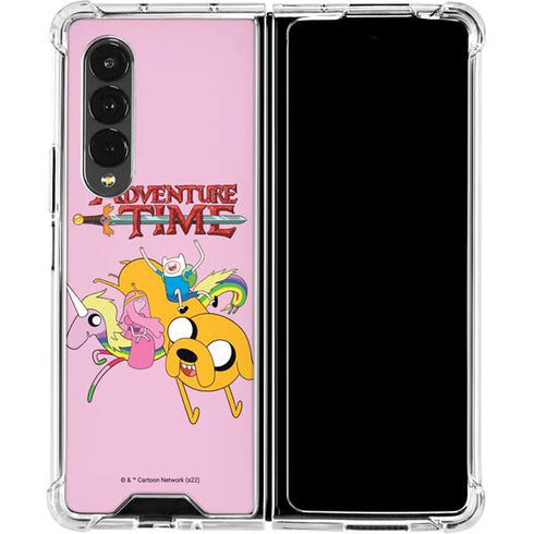 Adult Swim Adventure Time Riding in a Unicorn Galaxy Z Fold4 5G Clear Case