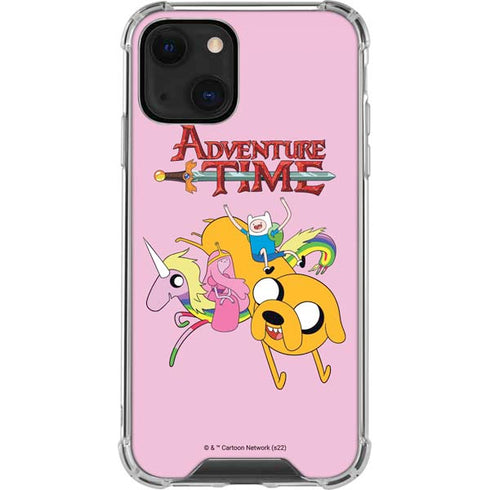 Adult Swim Adventure Time Riding in a Unicorn iPhone 14 Plus Clear Case
