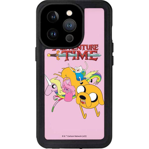 Adult Swim Adventure Time Riding in a Unicorn iPhone 14 Pro Waterproof Case