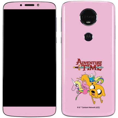 Adult Swim Adventure Time Riding in a Unicorn Moto E5 Plus Skin