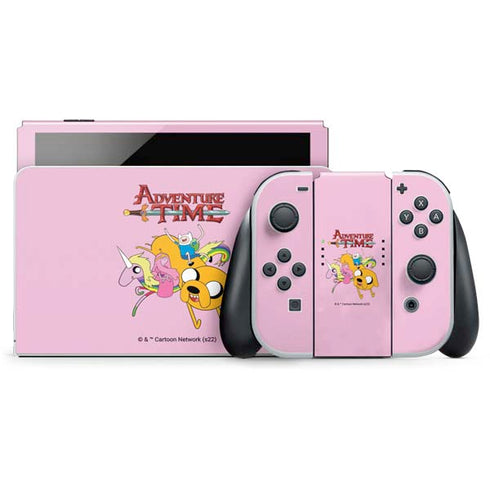 Adult Swim Adventure Time Riding in a Unicorn Nintendo Switch OLED (2021) Skin