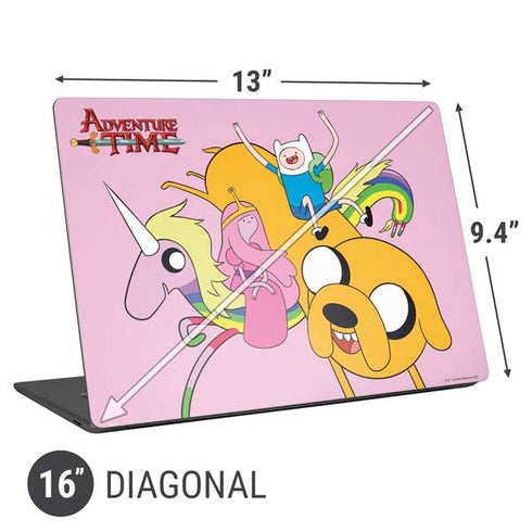 Adult Swim Adventure Time Riding in a Unicorn Universal Laptop 16in (13 x 9.4in) Skin