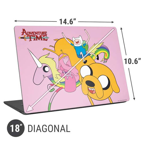 Adult Swim Adventure Time Riding in a Unicorn Universal Laptop 18in (14.6 x 10.6in) Skin