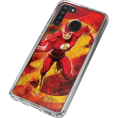 DC Comics The Flash Action Pose Galaxy A21 Clear Case