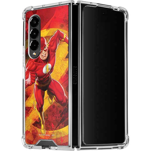 DC Comics The Flash Action Pose Galaxy Z Fold4 5G Clear Case