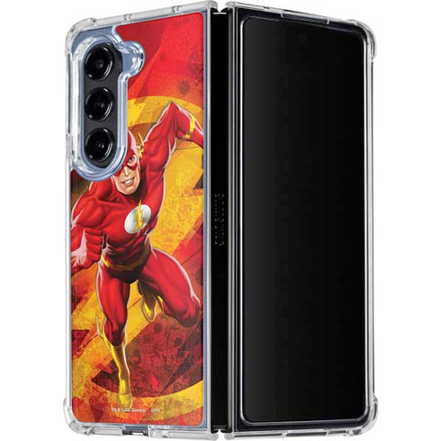DC Comics The Flash Action Pose Galaxy Z Fold5 5G Clear Case