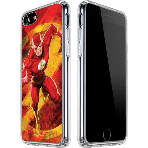 DC Comics The Flash Action Pose iPhone SE (2nd & 3rd Gen) Clear Case