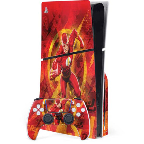 DC Comics The Flash Action Pose PS5 Slim Disk Bundle Skin