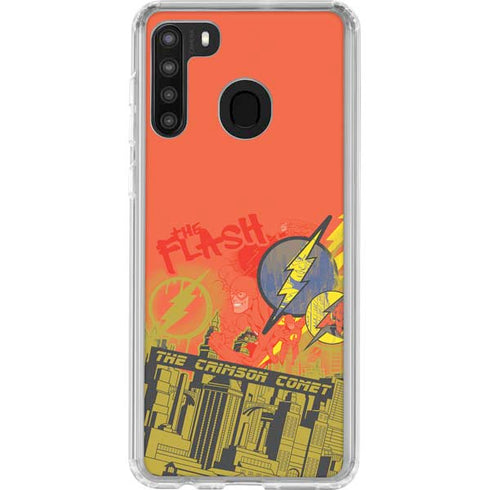 DC Comics The Flash City Collage Art Galaxy A21 Clear Case