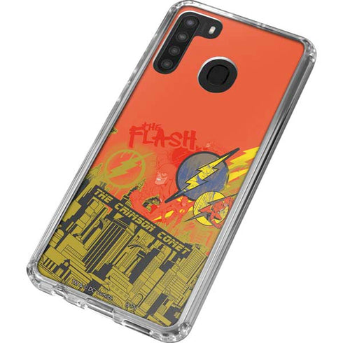 DC Comics The Flash City Collage Art Galaxy A21 Clear Case