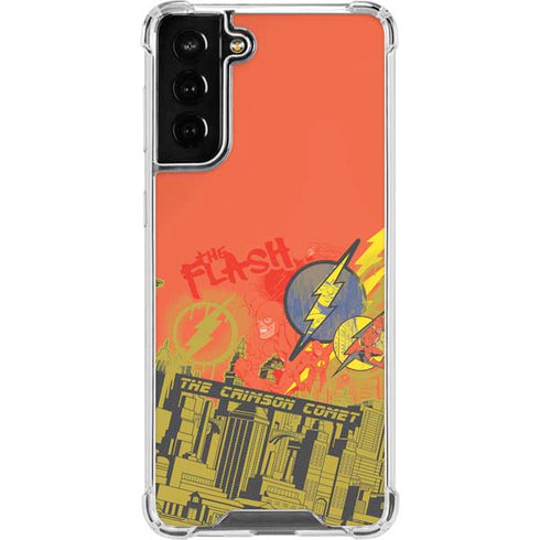 DC Comics The Flash City Collage Art Galaxy S21 FE Clear Case