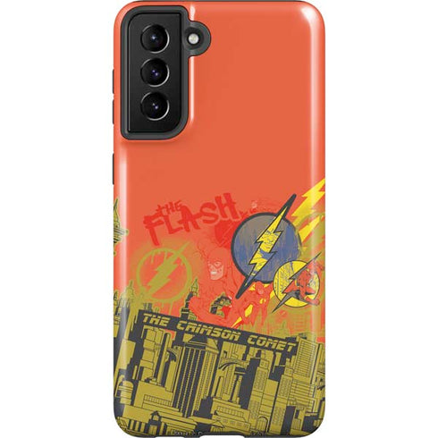 DC Comics The Flash City Collage Art Galaxy S21 Plus 5G Pro Case