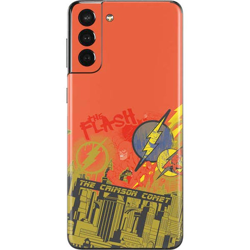 DC Comics The Flash City Collage Art Galaxy S21 Plus 5G Skin